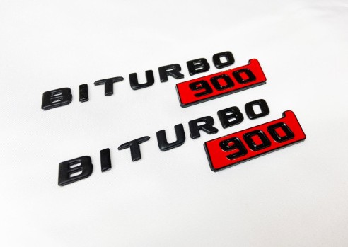 Metallic Brabus Biturbo 900 emblem logo badges set for Mercedes-Benz W463 G-Class