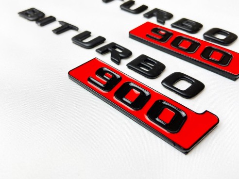 Metallic Brabus Biturbo 900 emblem logo badges set for Mercedes-Benz W463 G-Class