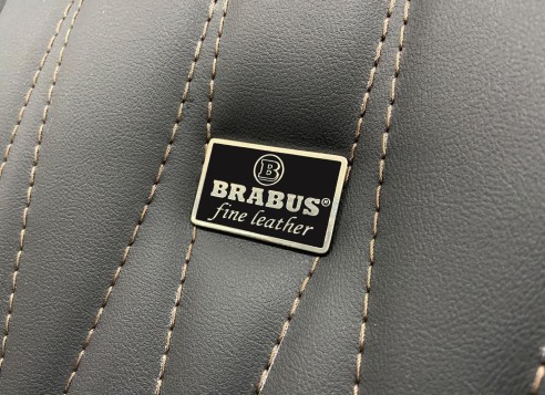 Metallic Brabus fine leather seat badges set black for Mercedes-Benz W463 G-Class