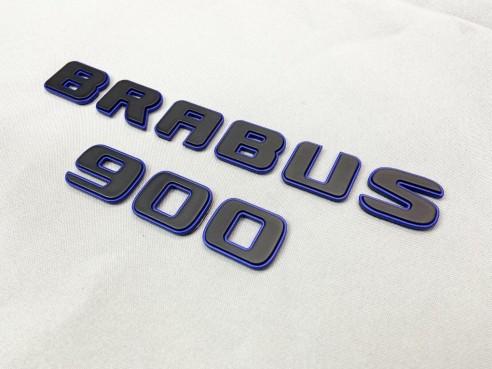 Metallic Brabus 900 ROCKET black blue emblems badges set for Mercedes-Benz G-Class W463A