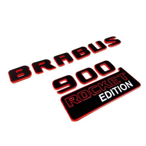 Metallic Brabus 900 ROCKET edition emblems badges set for Mercedes-Benz G-Class W463A