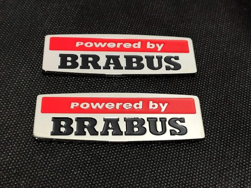 Powered by Brabus style fender emblem metal badge sticker logo