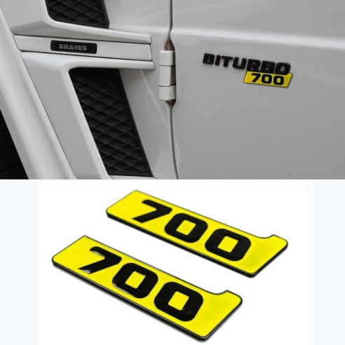 Metallic Brabus 700 yellow fenders emblem logo badges for Mercedes-Benz W463A G-Class