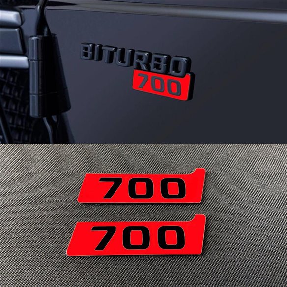 Metallic Brabus Biturbo 700 red fenders emblem logo badges for Mercedes-Benz W463 G-Class