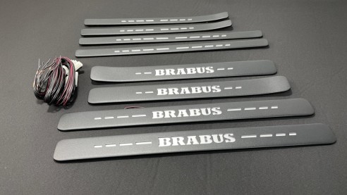 Metallic BRABUS LED Illuminated door sills for Mercedes Benz W223