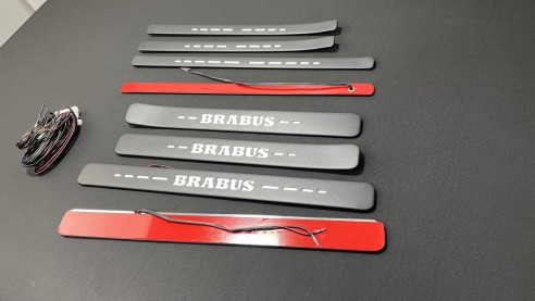 Metallic BRABUS LED Illuminated door sills for Mercedes Benz W223