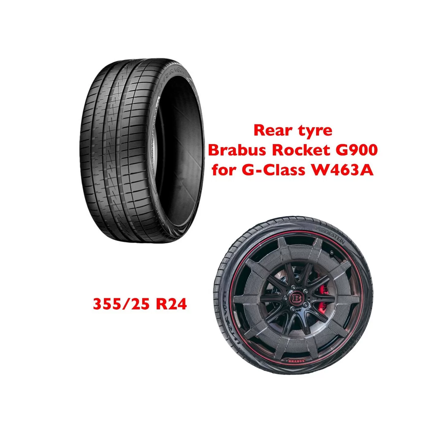 Tyre summer Vredestein Ultrac Vorti 355 25 R24 110Y for Mercedes-Benz W463A Brabus Rocket G900 G-Class