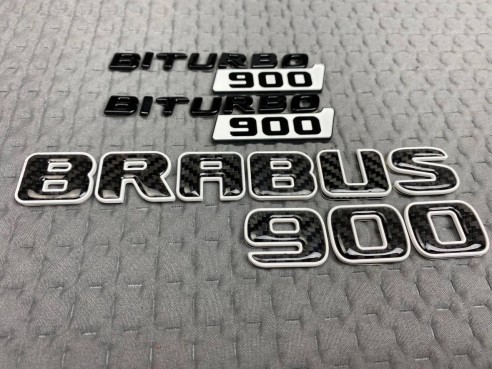 Metallic Brabus 900 white fenders emblem logo badges for Mercedes-Benz W463A G-Class