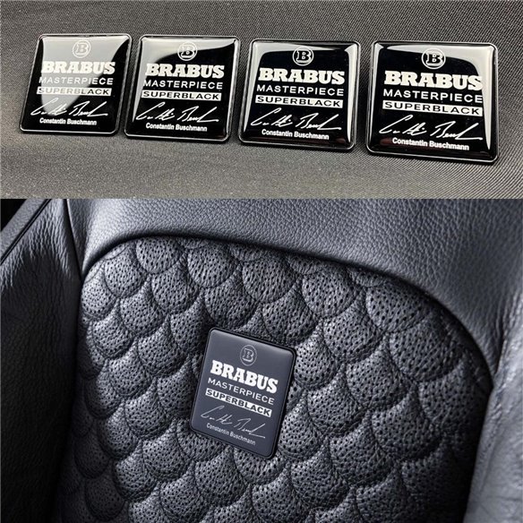 Metallic Brabus Masterpiece Superblack seats emblem badge logo set for Mercedes-Benz W463A G-Class