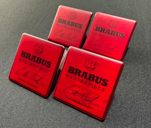 Metallic Brabus Red Masterpiece seats emblem badge logo set for Mercedes-Benz W463A G-Class