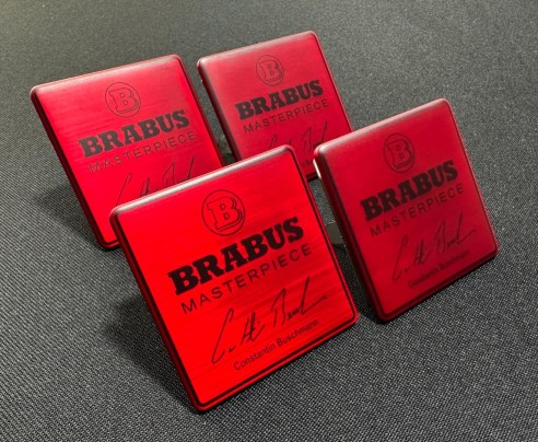 Metallic Brabus Red Masterpiece seats emblem badge logo set for Mercedes-Benz W463A G-Class