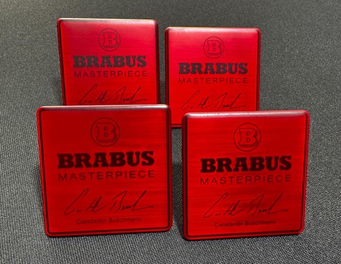 Metallic Brabus Red Masterpiece seats emblem badge logo set for Mercedes-Benz W463A G-Class