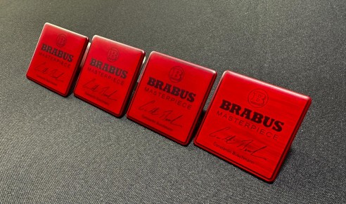 Metallic Brabus Red Masterpiece seats emblem badge logo set for Mercedes-Benz W463A G-Class