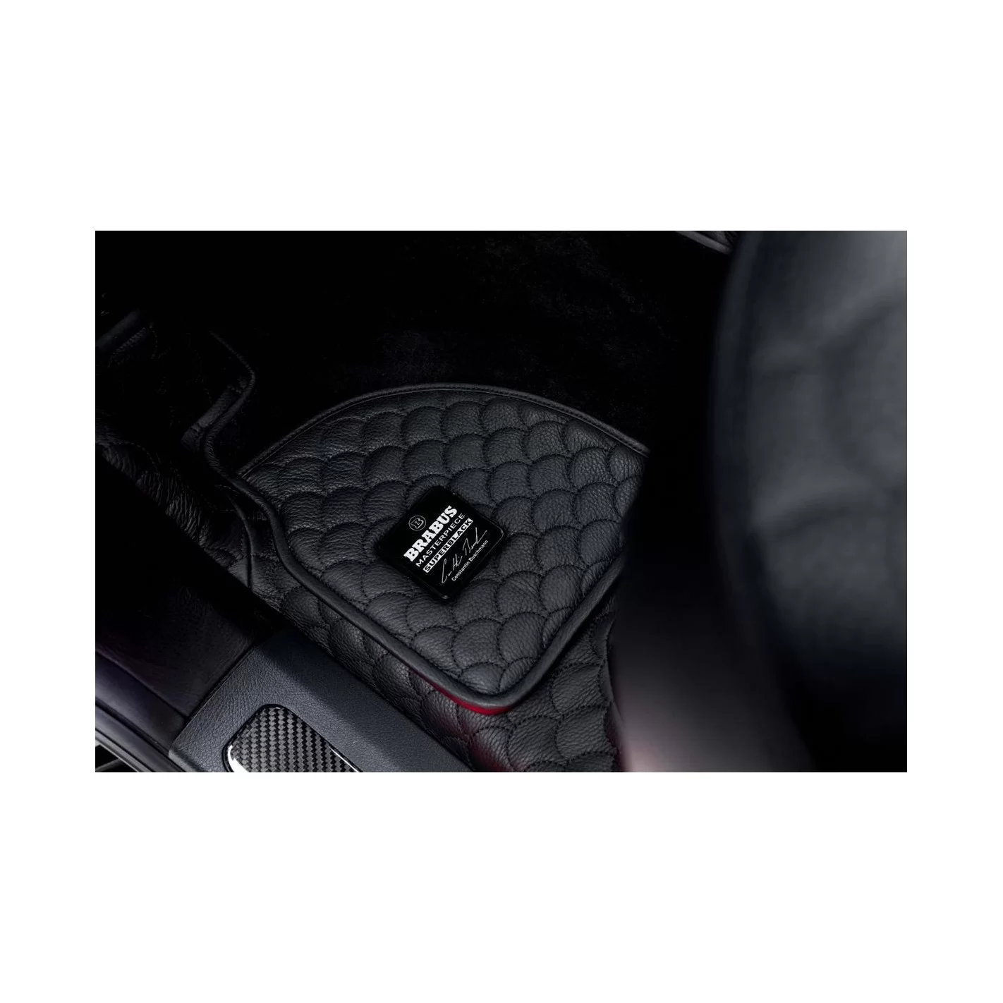 Metallic Brabus Superblack Masterpiece floor mats badges emblems set for Mercedes-Benz W463A G-Class