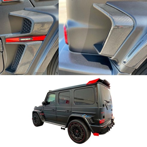 Carbon fiber Brabus Widestar Rocket style exterior trim body kit set insertions for Mercedes-Benz G-Class…