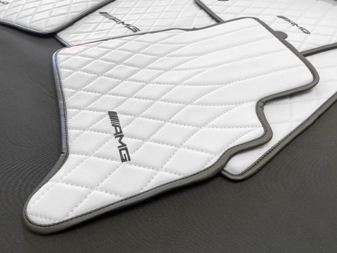 WHITE AMG Floor Mats for Mercedes-Benz W463A