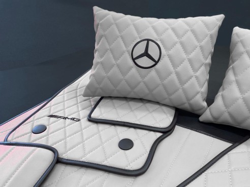 WHITE AMG Floor Mats for Mercedes-Benz W463A