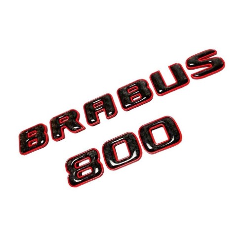 Brabus 800 emblem logo red metallic with carbon for Mercedes-Benz W463A W464 G-Class