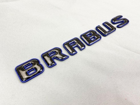 Brabus emblem logo Blue metallic with carbon for Mercedes-Benz W463A W464 G-Class