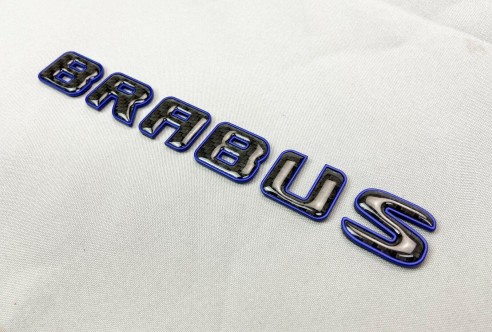 Brabus emblem logo Blue metallic with carbon for Mercedes-Benz W463A W464 G-Class