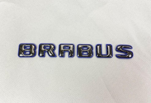 Brabus emblem logo Blue metallic with carbon for Mercedes-Benz W463A W464 G-Class