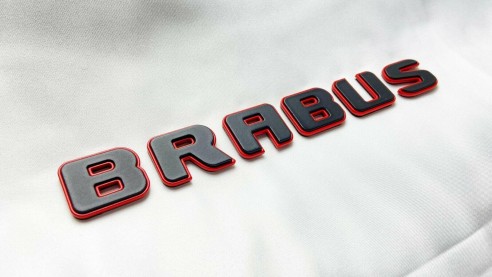 Metallic emblems badges Brabus ROCKET style for Mercedes-Benz G-Class W463A Black Red Set