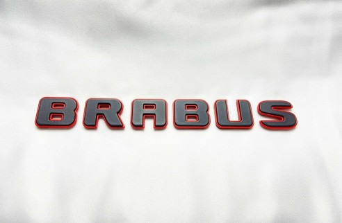 Metallic emblems badges Brabus ROCKET style for Mercedes-Benz G-Class W463A Black Red Set