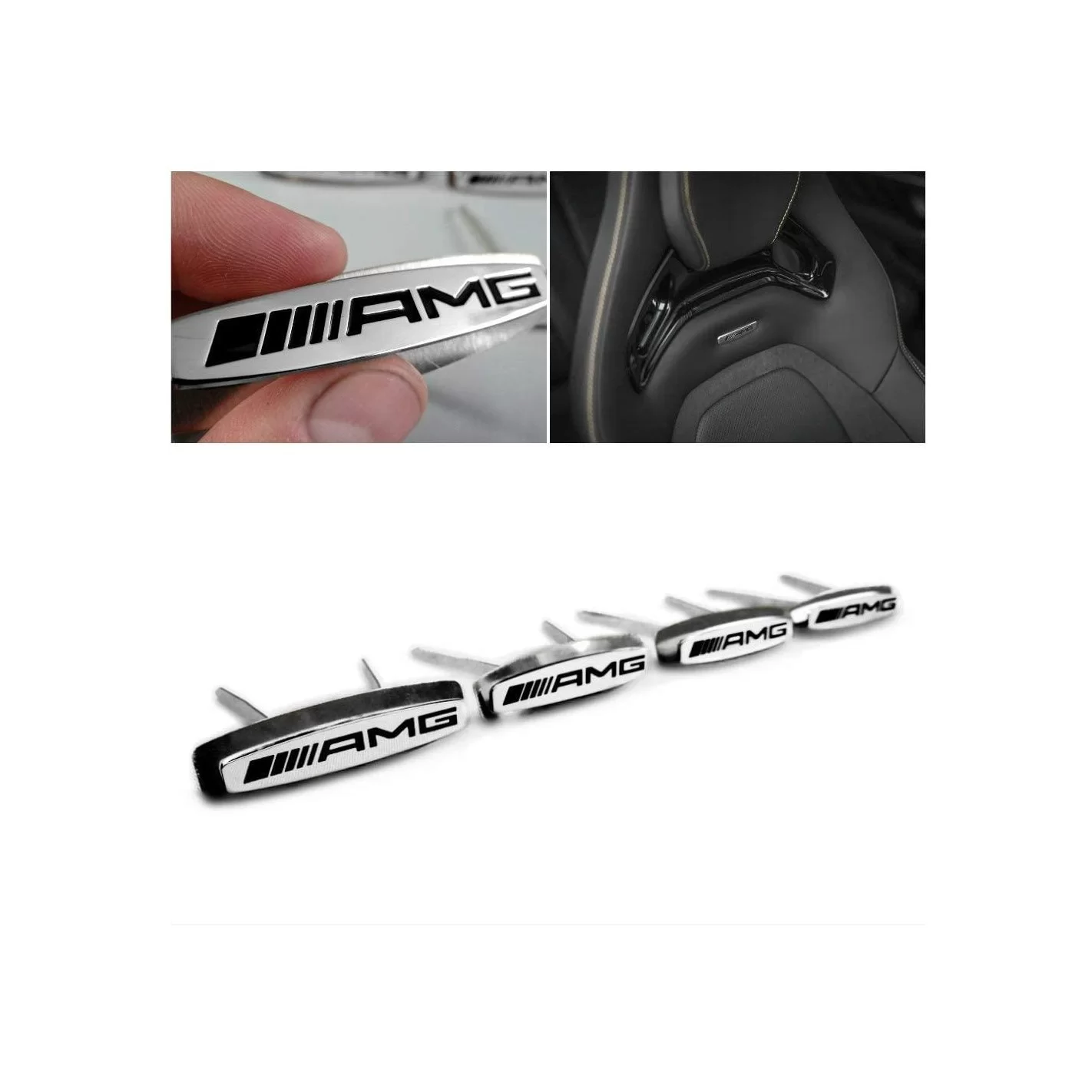 Metalic AMG seats emblem badge logo set for Mercedes-Benz W463A G-Class