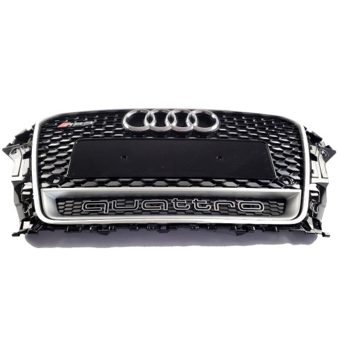 Audi RS3 Quattro front bumper Radiator Grille for Audi A3 2013-2016 Black with Gray Border