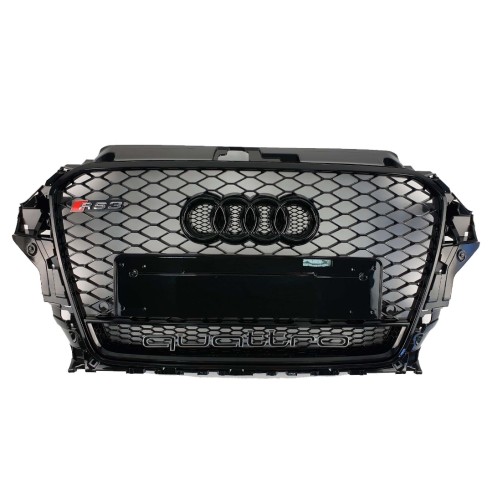 Audi RS3 Black Quattro front bumper Radiator Grille for Audi A3 2013-2016