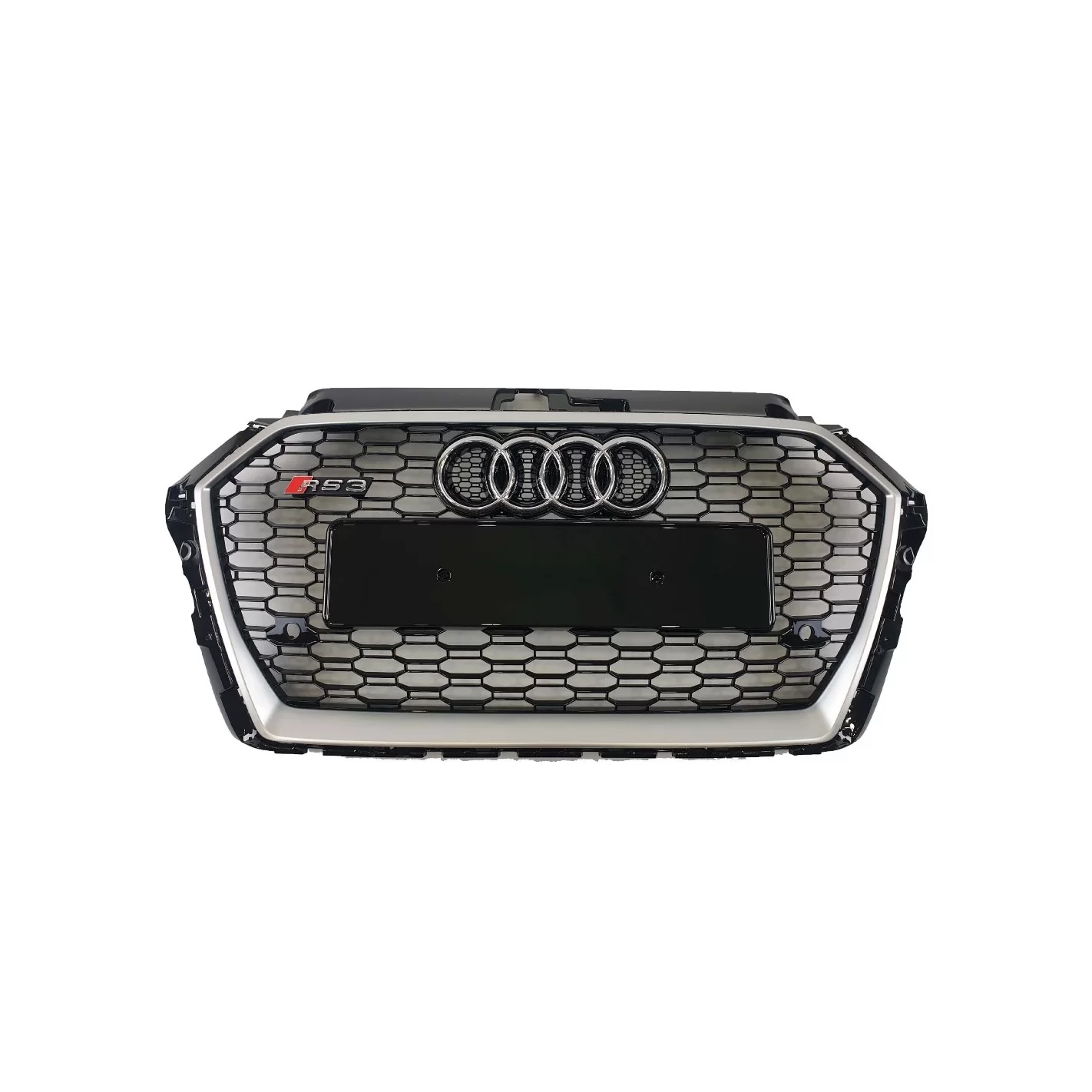 Audi RS3 front bumper radiator grille for Audi A3 2016-2020 sedan black chrom