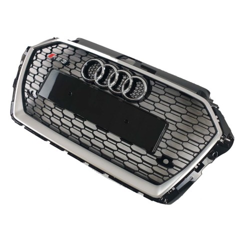 Audi RS3 front bumper radiator grille for Audi A3 2016-2020 sedan black chrom