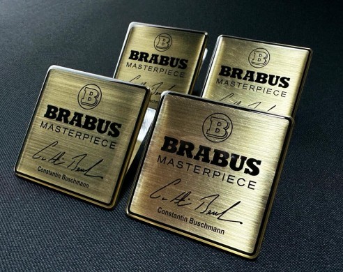 Metallic Brabus Masterpiece Gold seats emblem badge logo set for Mercedes-Benz W463A G-Class