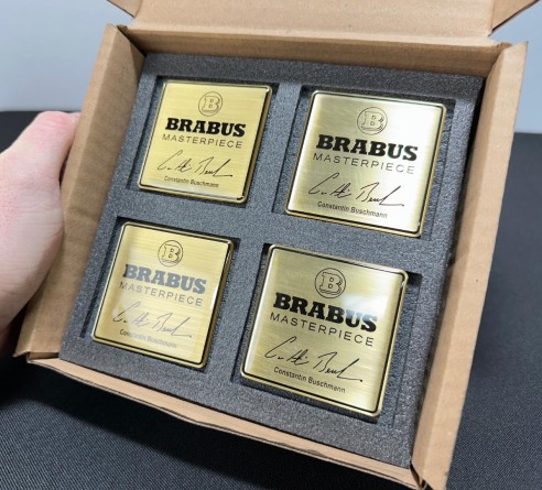 Metallic Brabus Masterpiece Gold seats emblem badge logo set for Mercedes-Benz W463A G-Class