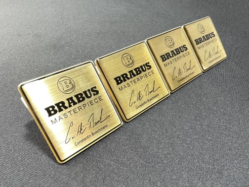 Metallic Brabus Masterpiece Gold seats emblem badge logo set for Mercedes-Benz W463A G-Class