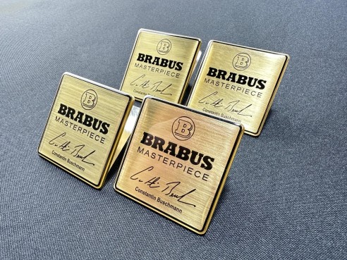 Metallic Brabus Masterpiece Gold seats emblem badge logo set for Mercedes-Benz W463A G-Class