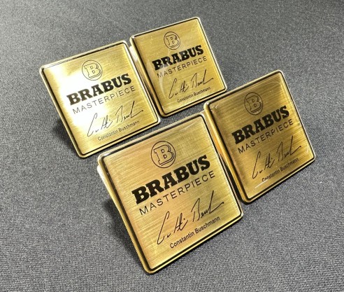 Metallic Brabus Masterpiece Gold seats emblem badge logo set for Mercedes-Benz W463A G-Class