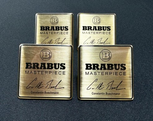 Metallic Brabus Masterpiece Gold seats emblem badge logo set for Mercedes-Benz W463A G-Class