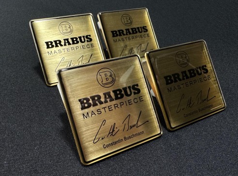 Metallic Brabus Masterpiece Gold seats emblem badge logo set for Mercedes-Benz W463A G-Class