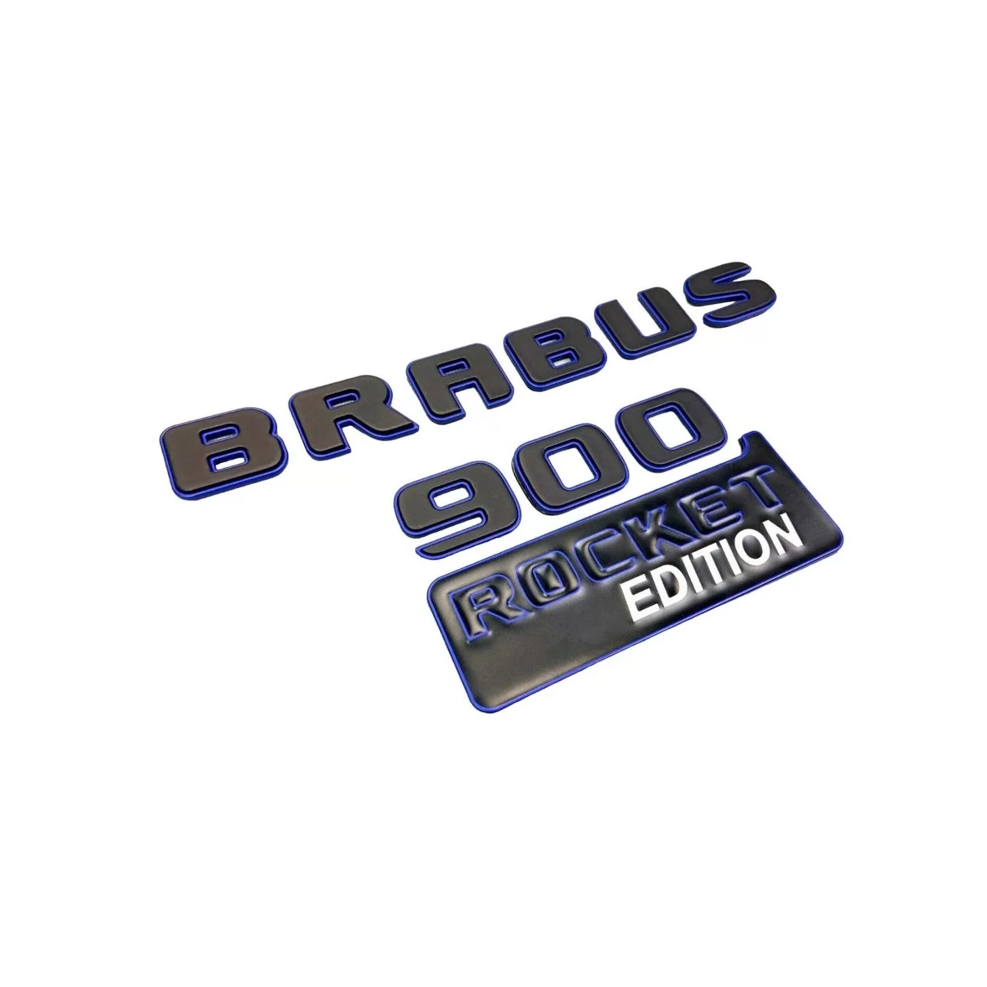 Metallic Brabus 900 ROCKET blue edition emblems badges set for Mercedes-Benz G-Class W463A W464