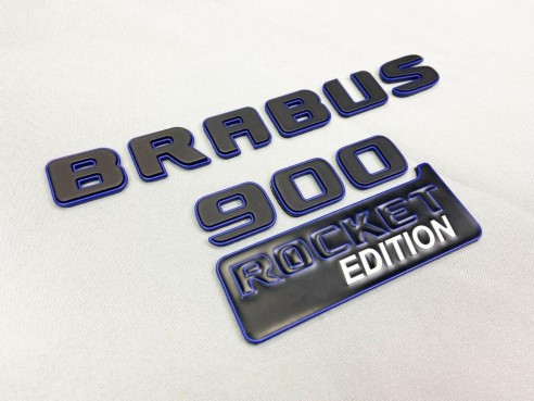 Metallic Brabus 900 ROCKET blue edition emblems badges set for Mercedes-Benz G-Class W463A W464