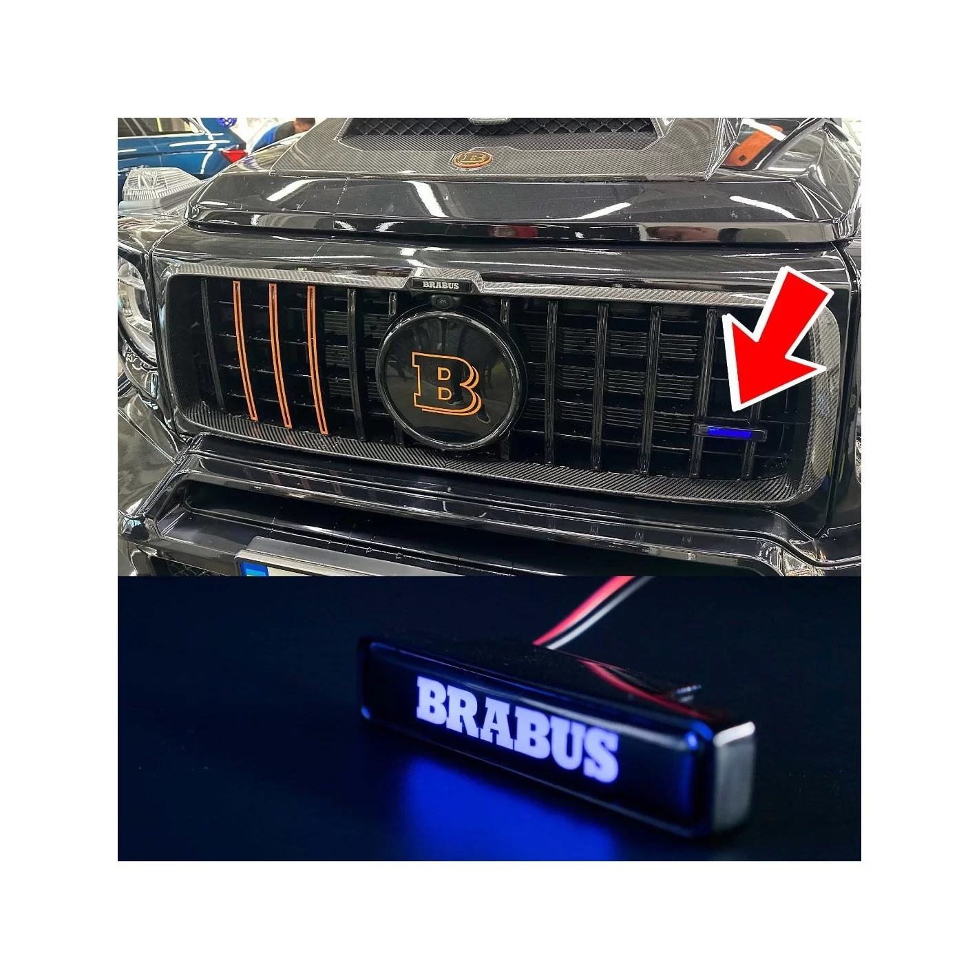 Brabus LED grille BLUE badge emblem logo for Mercedes-Benz W463A W464 G-Class