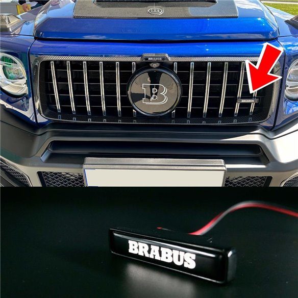 Brabus LED grille WHITE badge emblem logo for Mercedes-Benz W463A W464 G-Class