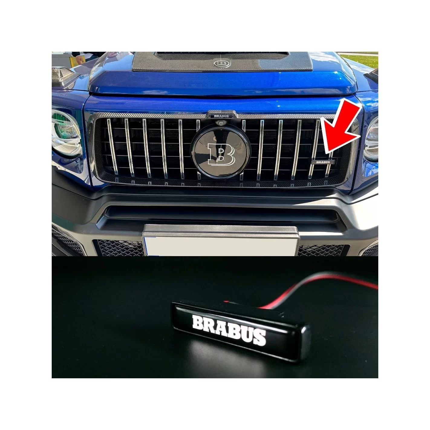 Brabus LED grille WHITE badge emblem logo for Mercedes-Benz W463A W464 G-Class