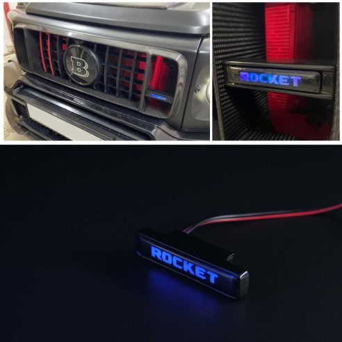 Brabus ROCKET LED grille BLUE badge emblem logo for Mercedes-Benz W463A W464 G-Class