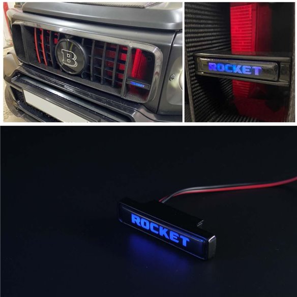 Brabus ROCKET LED grille BLUE badge emblem logo for Mercedes-Benz W463A W464 G-Class