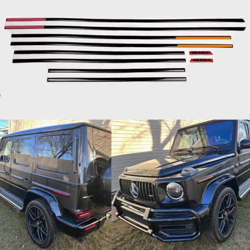 Carbon fiber side body mouldings insertions Brabus for USA SPEC CAR Mercedes-Benz G-Class W463A W464…