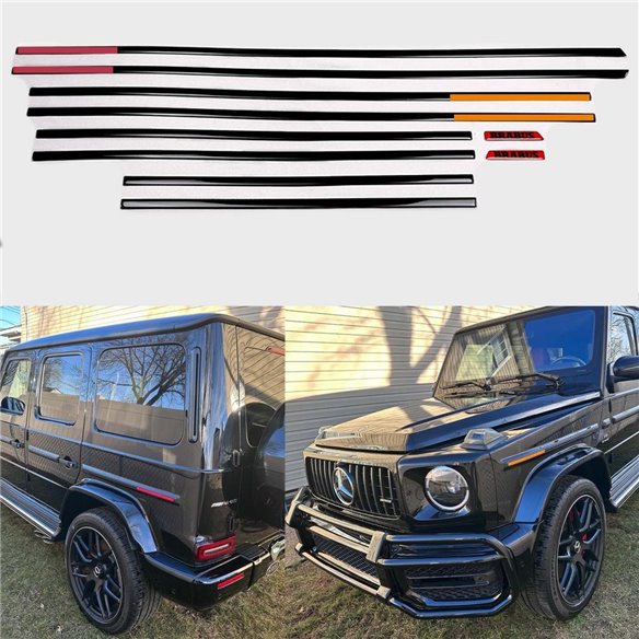 Carbon fiber side body mouldings insertions Brabus for USA SPEC CAR Mercedes-Benz G-Class W463A W464…