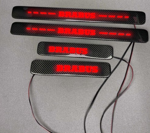 Carbon fiber Brabus LED RED Illuminated Door Sills 4 pcs for Mercedes-Benz W463A W464 G-Class