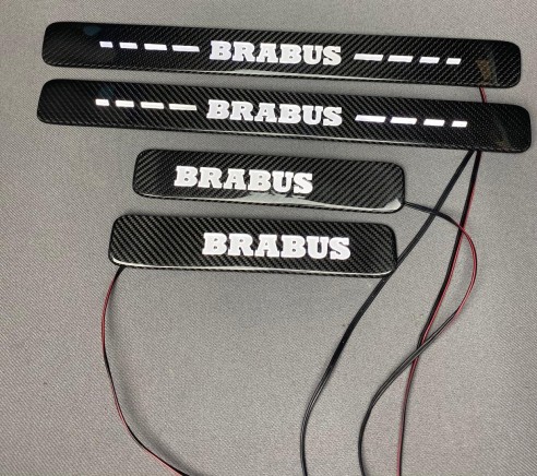 Carbon fiber Brabus LED WHITE Illuminated Door Sills 4 pcs for Mercedes-Benz W463A W464 G-Class